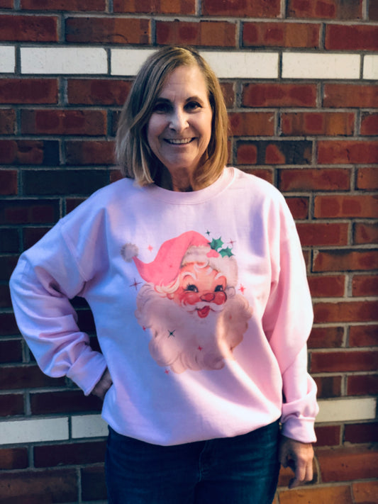 Pink Vintage Santa Sweatshirt