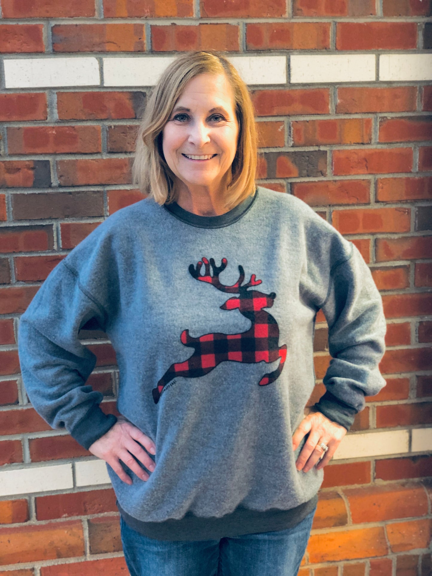 Buffalo Plaid Reindeer Sweatshirt