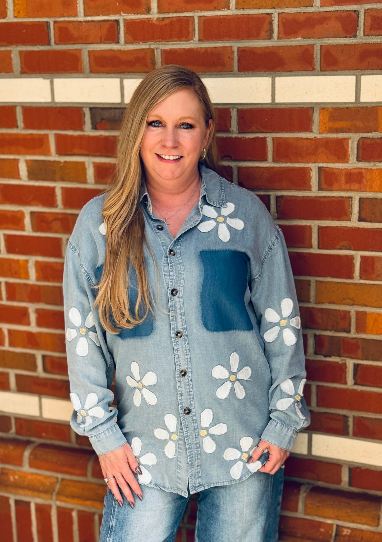 Wildflower Blues Denim Buttonup