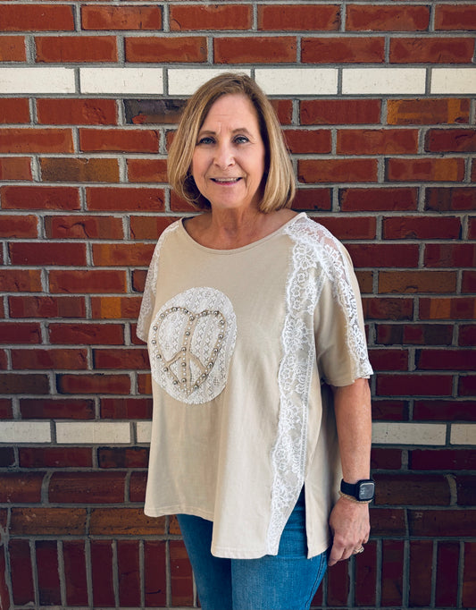 Peace, Love & Lace Top