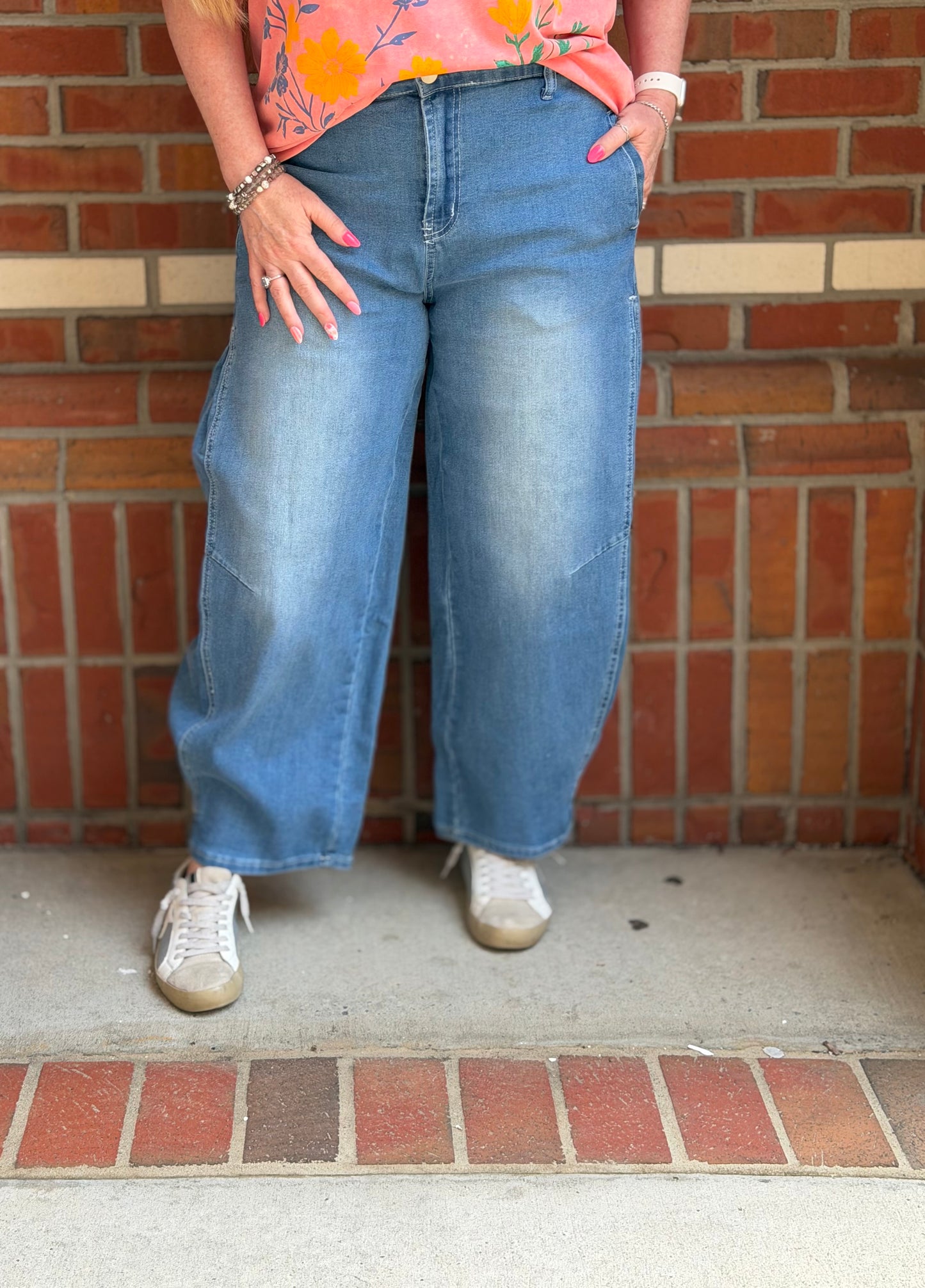 Curve Appeal Barrel Jeans