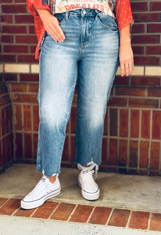 24K Magic Rigid Judy Blue Wide Leg Crops