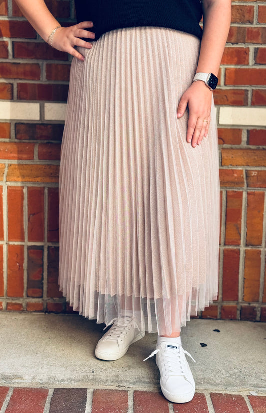 Mistletoe Magic Pleated Maxi Skirt