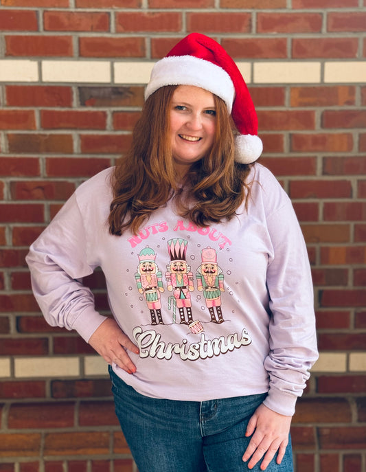 Nuts About Christmas Long Sleeve Graphic Tee