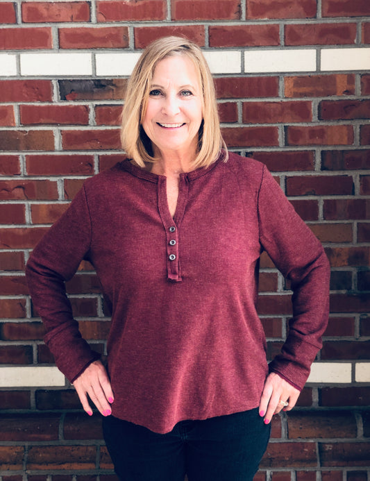 Blushing In Burgundy Top