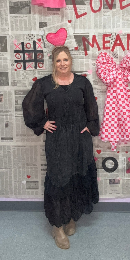 Dusky Petal Maxi Dress