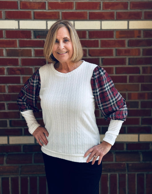 Plaid & Pure Top