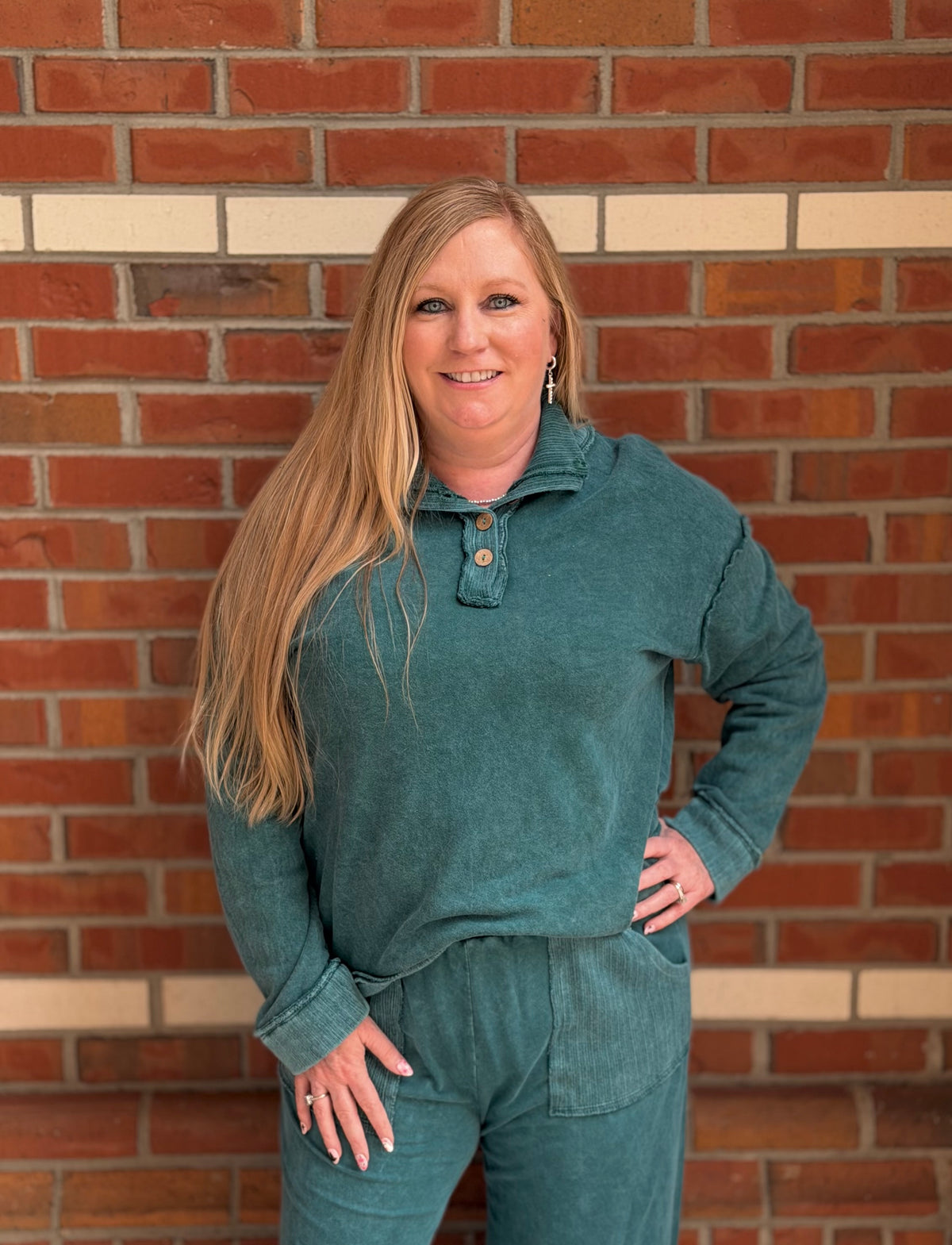 Turquoise State of Mind  Mock Neck