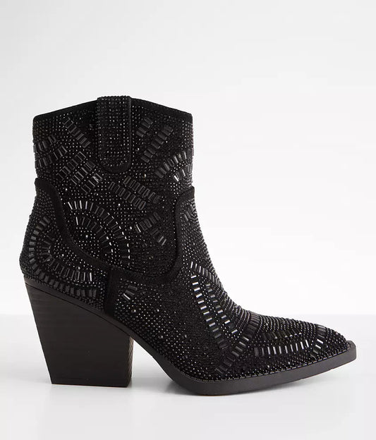 Maze Rhinestone Western Ankle Boot