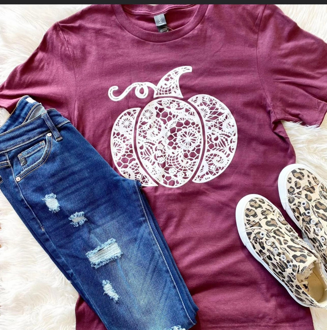 Lace Pumpkin Graphic Tee