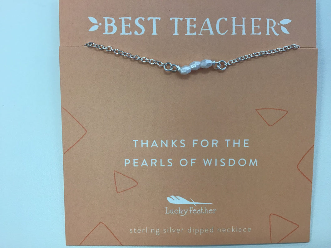 Lucky Feather Teacher Necklace